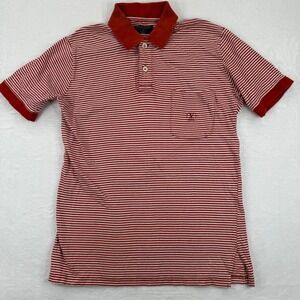 Valentino Jeans Red Stripe Short Sleeve Collared Polo Shirt Made in Italy M READ